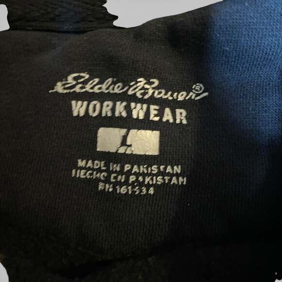 Eddie Bauer Workwear Hoodie Mens M Navy Heavyweight Pullover - Picture 6 of 7